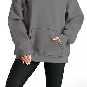 Sudadera Extra Grande para Mujer, Diseño Liso, Nueva, de Alta Calidad, 100% Algodón, Ropa de Invierno, Transpirable, Diseño Personalizado - Product Image 6