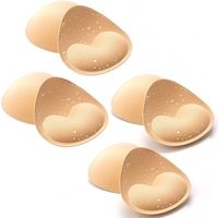 4 Pares de Insertos Adhesivos Impermeables para Traje de Baño, sin Remover, con Efecto Push-Up, para Bikini y Deportes, Solo Lavado a Mano