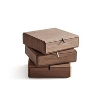 Tiroirs de rangement en bois de noyer Lot de 3 boîtes d'organisation de bureau élégantes pour le stockage à domicile élégant DERNIÈRES BOÎTES EN BOIS