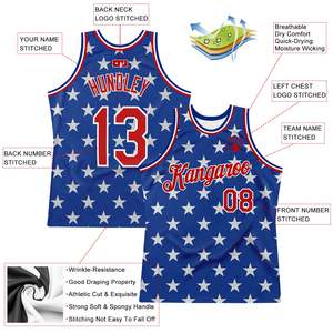 Maillot de basket-ball brodé sublimé personnalisé de qualité supérieure fabriqué en usine Maillot en maille de polyester en tricot côtelé avec imprimés du drapeau américain - Product Image 4