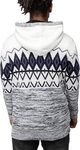 2024เสื้อขนสัตว์แขนยาวแบบสวมหัวสำหรับผู้ชายผ้าถักแบบ3D มีฮู้ดสำหรับฤดูใบไม้ร่วงและฤดูหนาวผ้าวูล100% สีทึบแบบลำลองให้ความอบอุ่น - Product Image 3