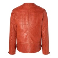 Veste Rouge Pour Hommes Imprimé Crocodile Veste En Cuir Véritable Tendance Cadeau De Mode En Cuir Pour Les Amoureux De Croco