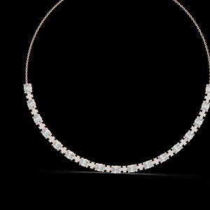 สร้อยคอเพชรหรูหราสีขาวและสีทองสวยหลายขนาดทรงหยดน้ำสไตล์ใหม่10K - Product Image 1