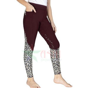 Women's Equestrian Horse Riding Leggings with <b>Knee</b> <b>Patch</b> Grip Waterproof Windproof Spandex/Polyester Material - Product Image 4