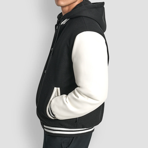 High Street Coated Varsity Bomber Jacket for <b>Men</b> with Stand Collar High Quality Winter Plus Size Custom Logo - Product Image 3