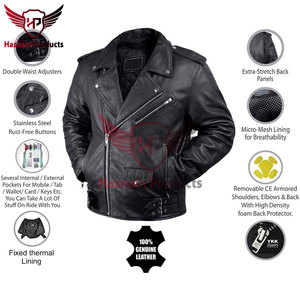 Vestes de motard en cuir de qualité supérieure pour hommes vêtements de moto élégants fermeture à glissière manchette à l'avant vêtements de course de style High Street d'hiver - Product Image 2