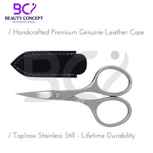 Juego de manicura de precisión de 3,5 pulgadas, Funda de cuero recta fácil de usar, herramienta de cuidado personal curvada afilada de acero inoxidable - Product Image 2