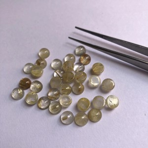 หินควอทซ์พลอยพลอยอัญมณีกึ่งอัญมณีอัญมณีอัญมณีกึ่งมีค่าทรงกลมหลวม6มม. สีทองธรรมชาติขายส่งออนไลน์ - Product Image 2
