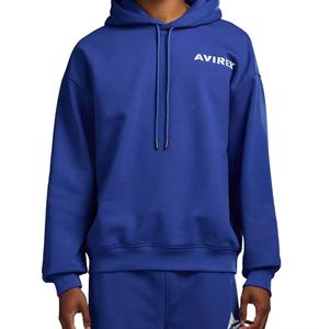 Sweat à capuche unisexe de haute qualité avec fermeture éclair, bleu, style Avirex, imprimé personnalisé DTG/DTF, en molleton de coton, logo sur le devant, pour homme, taille plus - Product Image 3