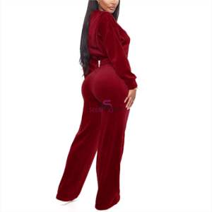 Survêtement en velours pour femme Logo personnalisé Survêtement en velours Survêtement de jogging Survêtement en velours pour femme 2026 - Product Image 5