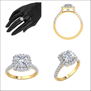 Elegante anillo clásico de oro de 18 quilates para mujer 1.59Cts VS Clarity Lab Grown EF Color Diamond Jewelry Anillo clásico lujoso para mujer - Product Image 2