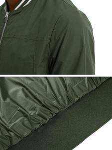 Chaqueta Bomber de tela satinada de alta calidad para hombre, cremallera, decoración bordada de otoño e invierno, Color sólido informal para primavera y otoño - Product Image 6