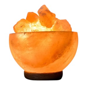 Bol à feu écologique de l'Himalaya de Sian Enterprises Technique sculptée Feng Shui fabriquée à la main avec des morceaux de sel brut léger - Product Image 3