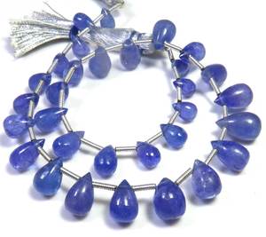 Grenat bleu de haute qualité traité thermiquement perles de larme polies pléochroïques 9.5 ''brin 6-10mm perles de grenat africain naturel lisse - Product Image 4