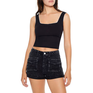 Shorts décontractés délavés à l'acide pour femmes avec logo personnalisé de marque privée Meilleur matériel Possédez votre impression Shorts délavés à l'acide pour femmes - Product Image 6