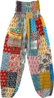 Patchwork Unisexe Harem Gypsy Aladdin Pantalon Secret Santa Yoga Hippie Boho Ali baba Élastique Pantalon Hommes/Femmes en gros