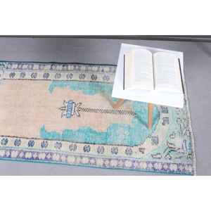 Alfombra de 2.4x4.7 pies, Alfombra Turca Vintage, Alfombra de Lana Azul - Product Image 5