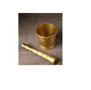 Ensemble de mortier et de pilon en laiton de pierre naturelle et outils d'herbes et d'épices de restaurants utilisation quotidienne à bas prix - Product Image 3