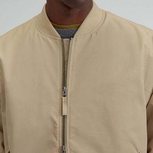 Veste bomber en toile décontractée et sportive personnalisée avec logo sur le devant, service OEM, vêtements pour hommes de haute qualité, fermeture éclair - Product Image 6