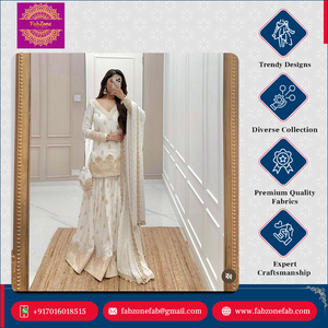 Nouveau design traditionnel de luxe à manches longues séquence de broderie travail lourd faux georgette haut Lehenga Choli avec ensemble Dupatta - Product Image 6
