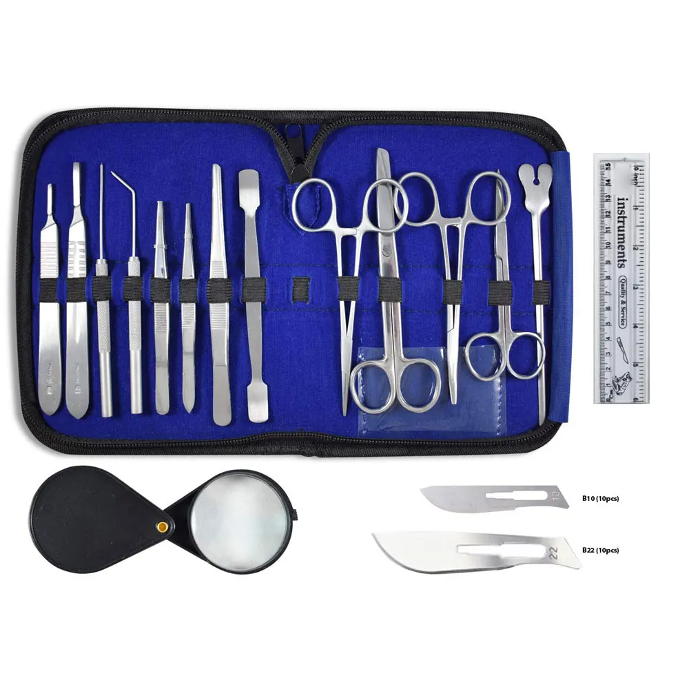Anatomy Student Dissecting Dissection Kit Set 20 Pcs Advanced Biology Lab Lab Teacher Choice ! With Scalpel Knife Handle Blade