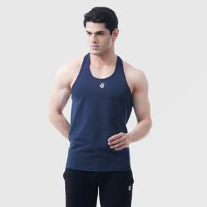 Camiseta sin mangas Speed Fit azul marino transpirable de compresión rápida para entrenamiento, talla XL, con técnica de diamantes de imitación, de algodón y elastano, con capucha. - Product Image 4