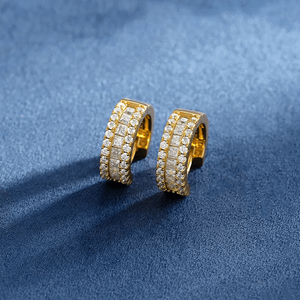 ต่างหูเงินสเตอร์ลิงรูปทรงวงกลมประดับเพชรโมอิสซาไนต์สังเคราะห์ ดีไซน์รักษ์โลก เหมาะสำหรับเป็นของขวัญ - Product Image 3