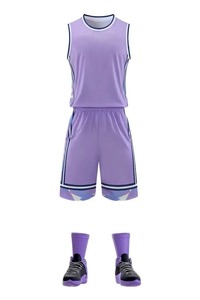 Maillots de basket-ball en gros tendance, design personnalisé imprimé, uniforme de basket-ball, nouveau, respirant, uniformes d'équipe par sublimation - Product Image 3