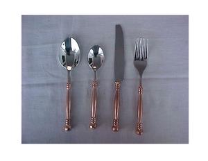 ชุดช้อนส้อมโลหะสแตนเลสพร้อมที่จับสีทองแดงสำหรับบ้านและโรงแรมชุดเครื่องใช้บนโต๊ะอาหารรูปลักษณ์ใหม่ - Product Image 1