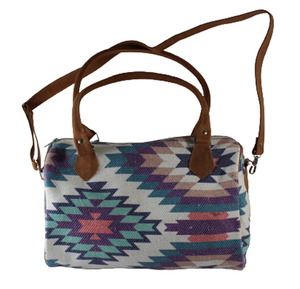 กระเป๋าสะพายไหล่ผ้าคอตตอนเคลิมผ้าทอสำหรับผู้หญิงเย็บสวยงามสำหรับช้อปปิ้งคลัทช์เดินทาง - Product Image 1