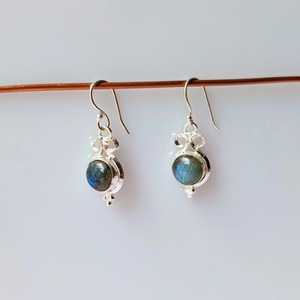 Boucles d'oreilles pendantes en pierres précieuses Labradorite naturelle en argent sterling 925 pour femmes bijoux cadeaux élégants faits à la main - Product Image 1
