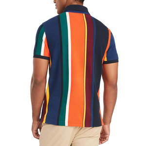 Polo da uomo Tommy Hilfiger 100% cotone a righe, anti-piega, grigio scuro, taglia 6XL, comfort elevato - Product Image 2