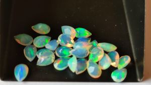 AAA Qualité Éthiopien Welo Feu Blanc Opale Cabochon Cut Gemstone 5x8mm En Forme De Poire Pierres Lâches Naturel Welo Feu Blanc Opale Lot - Product Image 2