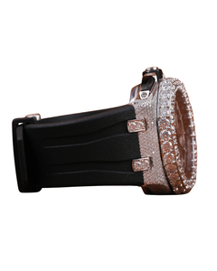 Custom Handmade Half <b>Iced</b> <b>Out</b> Rubber Band Dial VVS Moissanite Diamond Mechanical Fully Customized Men's Wrist <b>Watch</b> - Product Image 3