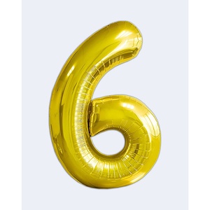 Globo de fiesta Party Love Numero Gold N6 80cm Bolsa de 12 piezas - Product Image 1