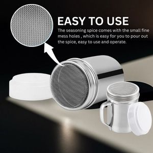 Meilleures ventes de drague en acier inoxydable avec poignée maille sucre farine chocolat Shaker tamis avec bouteille d'épices en métal vente en gros - Product Image 5