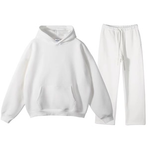 ชุดเสื้อฮู้ดกางเกงเหงื่อผ้าคอตตอนโอเวอร์ไซส์สำหรับผู้ชายชุดวอร์มมีฮู้ดโอเวอร์ไซส์ผ้าฟลีซ100% โลโก้ออกแบบได้ตามที่ต้องการ - Product Image 6