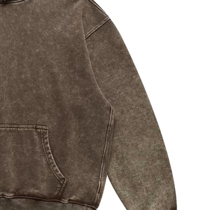 Sudadera con capucha lavada con ácido de algodón 100% de alta calidad para hombres patrón sólido peso pesado 500 Gsm para ropa de calle de invierno - Product Image 6
