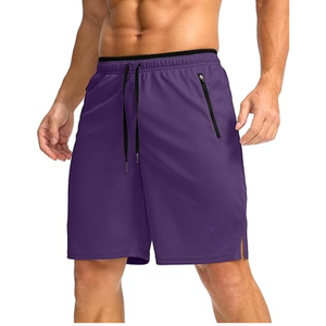 Pantalones cortos ligeros para correr en el gimnasio de poliéster a precio barato para hombre, pantalones cortos de entrenamiento para correr con logotipo personalizado de Color gris - Product Image 5