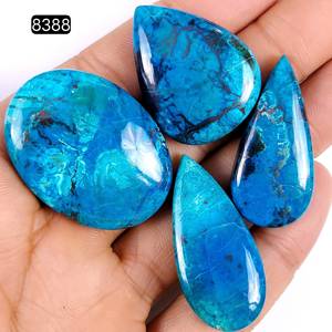 Lot de cabochons de chrysocolle naturelle pierres précieuses en vrac pour la fabrication de bijoux formes et tailles mixtes - Product Image 3