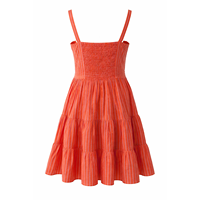 Robe mini décontractée bohème chic en coton tissé à la main, respirante, coupe trapèze, bretelles spaghetti, taille naturelle et ourlet à volants, taille XS