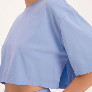 Summer Lady's Two-Piece <b>Leisure</b> Set Solid Loose Crop T-Shirt Sports Jogger Shorts Casual Breathable Women's Clothing Custom Sets - Product Image 3