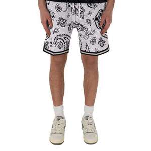 Pantalones cortos para hombre con patrón sólido, malla blanca personalizada, sublimación corta, ropa de calle de verano, gran oferta, cierre con cordón - Product Image 3