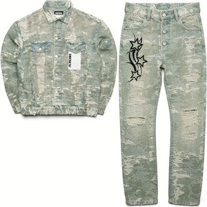 सर्दियों 2025 पुरुषों की जैकेट डेसिग नीरस कट-आउट छिद्रित प्रभाव फैशनेबल ट्रेंडी डिजाइन उच्च गुणवत्ता वाली डेनिम जैकेट - Product Image 2