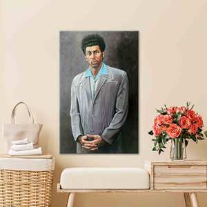 Impression sur toile moderne : Portrait d'artiste Cosmo Kramer pour une décoration murale élégante, encadré style galerie - Product Image 1
