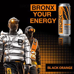 Boisson énergisante Bronx Alco Black Orange en canette de 0,5 L avec 8 % d'alcool, booster d'énergie - Product Image 3