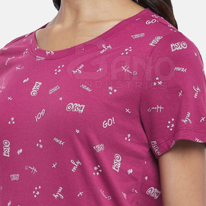 Camisetas de verano de alta calidad para mujer, cuello redondo de lona, hecho en fábrica, último estilo, diseña tu propio algodón 100% transpirable personalizado - Product Image 4