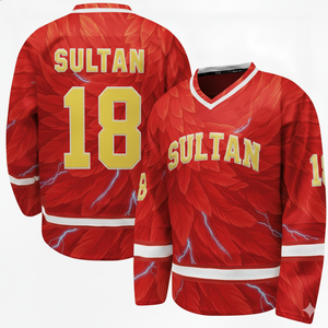 Service OEM en gros, personnalisez votre design, logo imprimé par transfert thermique, jersey de hockey unisexe pour adultes en spandex/polyester - Product Image 2