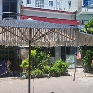 Housse de parasol de plage en bois au crochet macramé moderne, grand parasol de plage pour meubles d'extérieur - Product Image 6