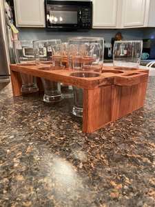 Bandeja otomana de madera de nogal moderna con asas Bandeja de servicio para decoración de sala de estar Idea de regalo para el hogar - Product Image 2